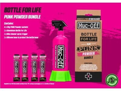 Muc-Off Punk Powder Cleaner 4 Pack + Bottle for Life