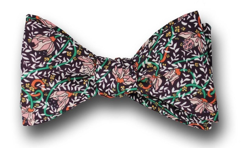 Men's Bowtie Fuchsia Drop Pink/Dark Purple Liberty London Bow Tie