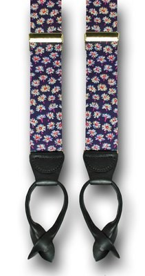 Men's Suspenders Liberty of London Bellis Daisy Floral on Midnight Braces