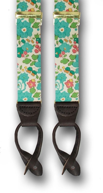 Men's Suspenders Liberty of London Betsey in Blues Floral Mens Braces