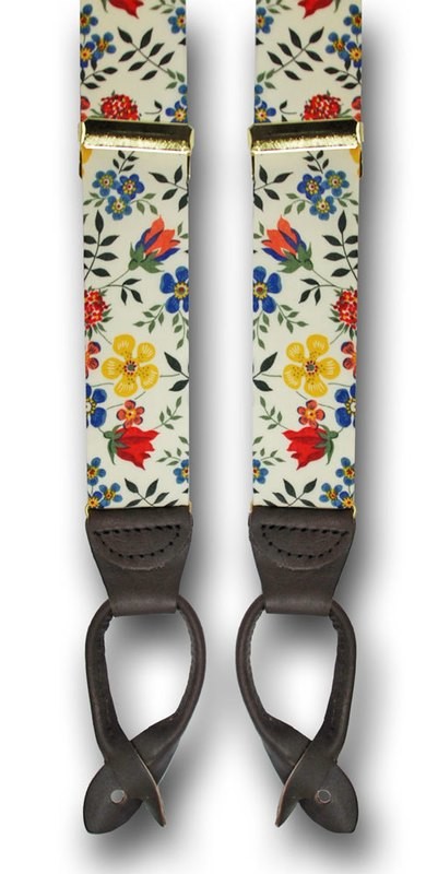 Men&#39;s Suspenders Liberty of London Edenham White/Multi Mens Braces