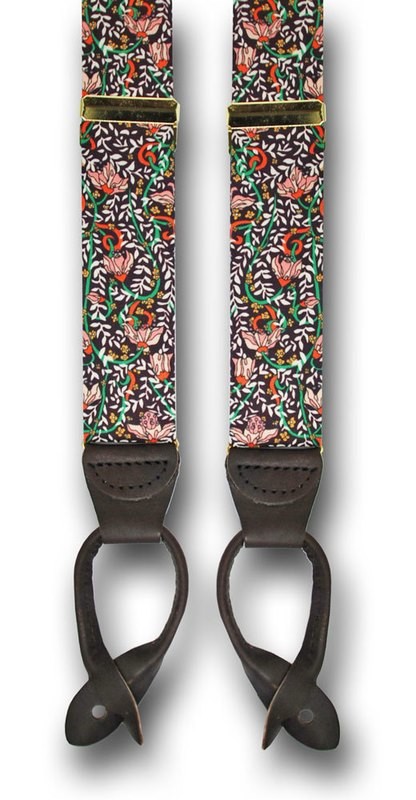 Men's Suspenders Liberty of London Fuchsia Drop Purple Pink Mens Braces