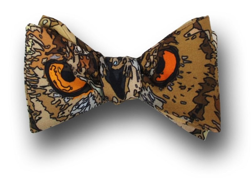 Owl Face Silk Freestyle Bow Tie