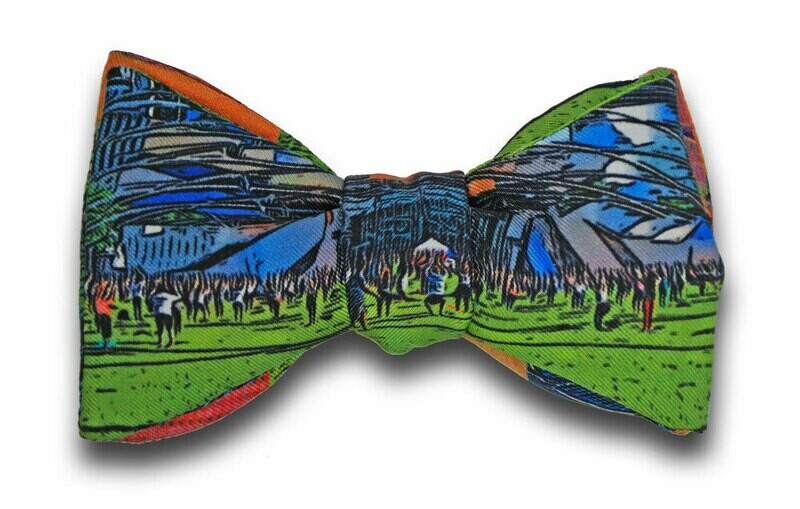 Chicago Millennium Park Yoga Silk Bow Tie 2 in 1!