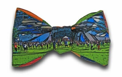 Chicago Millennium Park Yoga Silk Bow Tie 2 in 1!