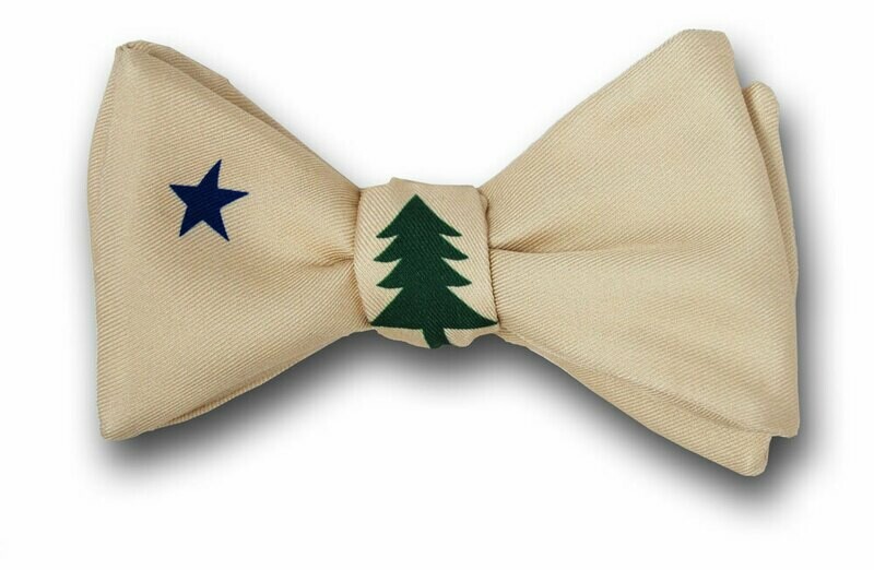 Men's Bow Tie State of Maine Flag 1909 Historic Maine Flag BowTie White Pine North Star