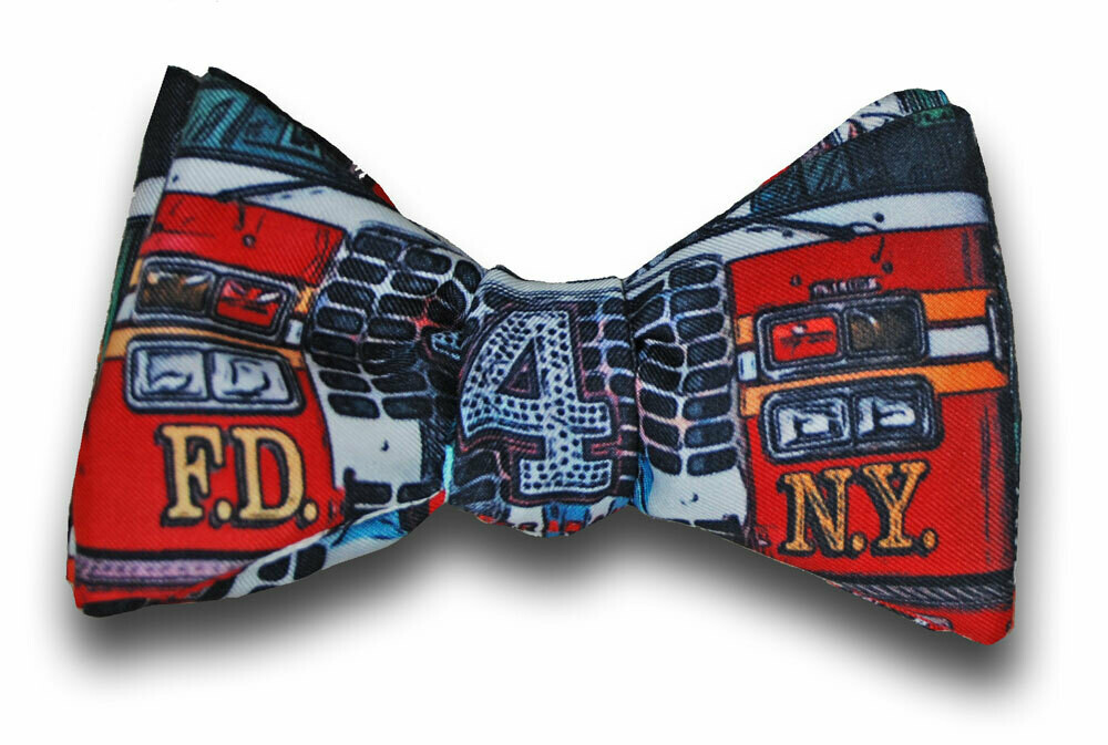 FDNY Pride of Midtown Ladder 4 Engine 54 NYC Bow Tie, 2 Ties in 1!