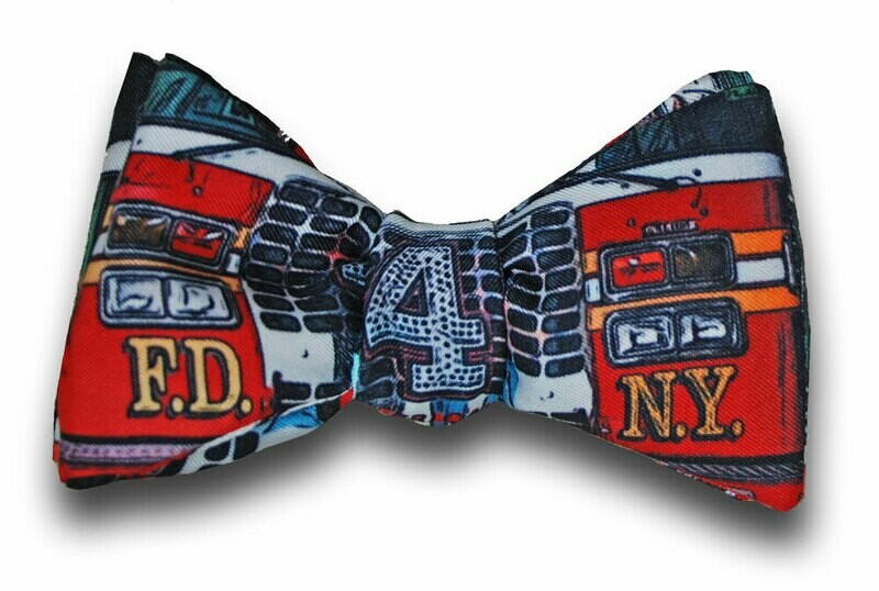 FDNY Pride of Midtown Ladder 4 Engine 54 NYC Bow Tie, 2 Ties in 1!