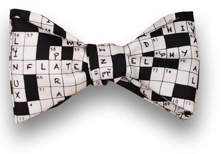 Men's Silk Bow Tie Crossword Puzzle Bowtie