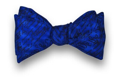 Men's Silk Bowtie- Angled US Constitution on Blue-We The People Judge Legal Lawyer - Hamilton Bow Tie