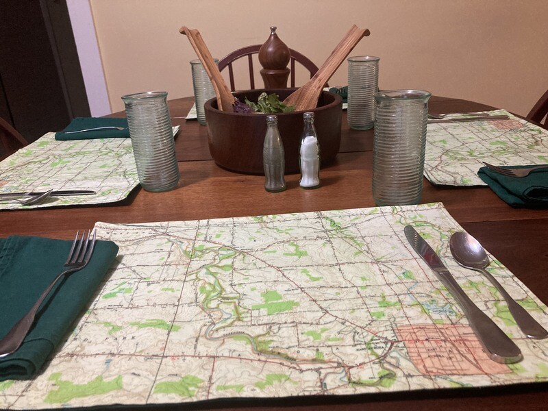 Topographical PlaceMat—Double-Sided, Custom Designed for Your Specified Location, and Made Just for You!