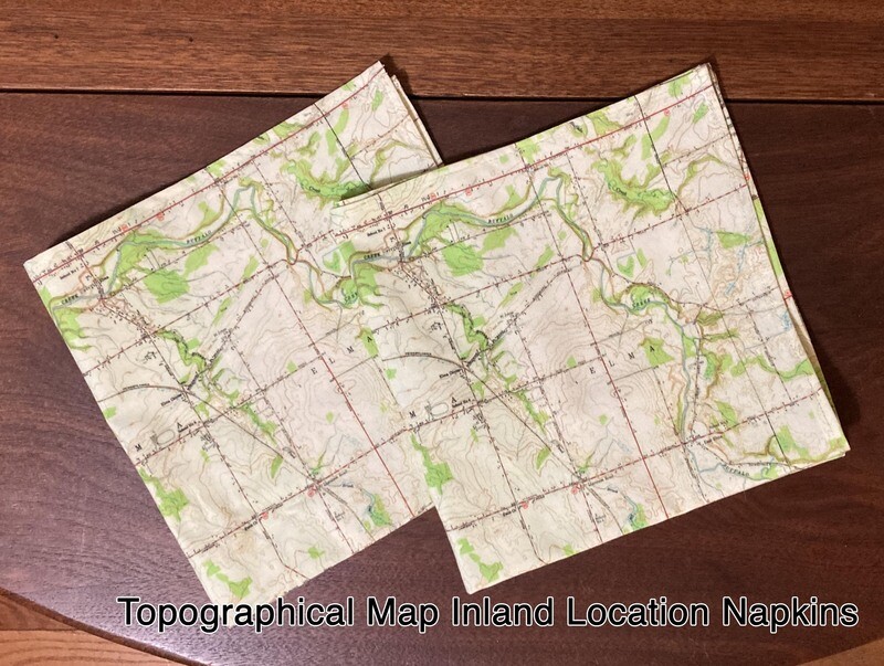 Topographical Map Cotton Napkins—Custom Designed for Your Specified Location, and Made Just for You!
