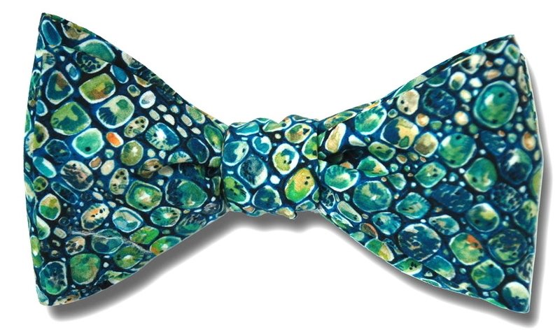 Liberty of London Morris in Aqua and Blues Bow Tie