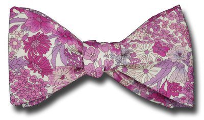Liberty of London Margaret Annie Pink Purple Floral Bow Tie