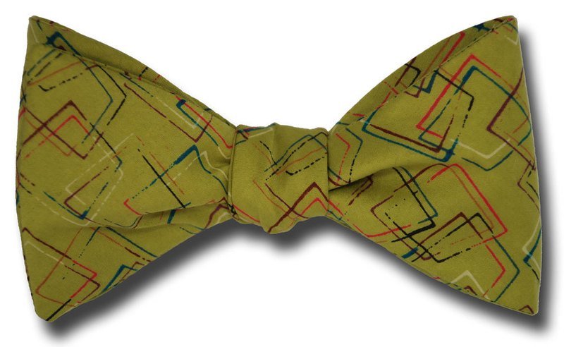 Liberty of London Retro Graphic Chartreuse Vonetta Bow Tie