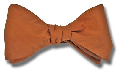 Solid 14 Karat Brown Butter Silk Shantung Bow Tie