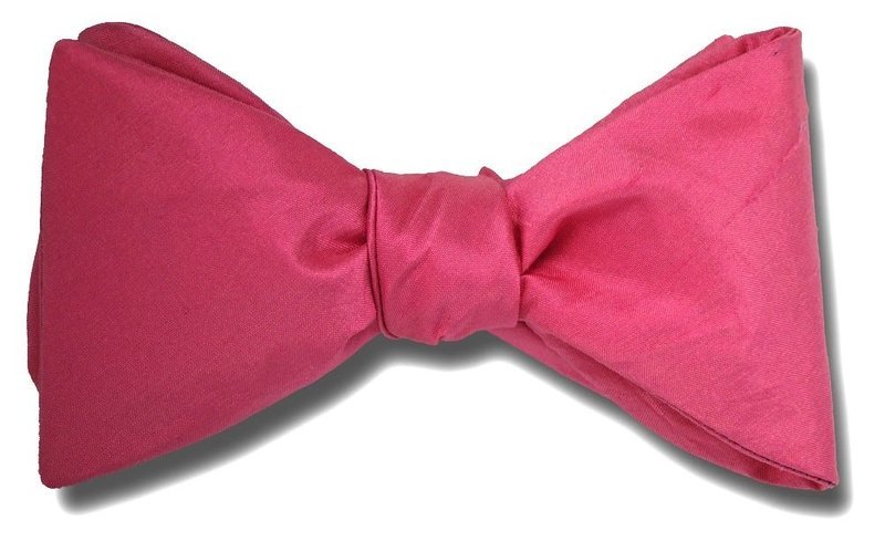 Solid Pale Pink Silk Shantung Bow Tie