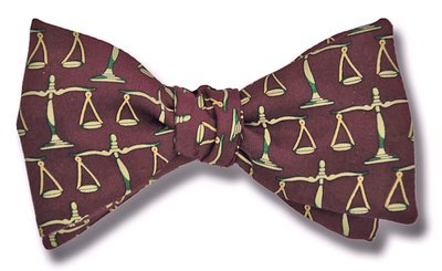Scales of Justice on Burgundy Bow Tie