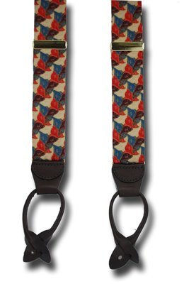 Men's Suspenders Tessellated Fish Braces