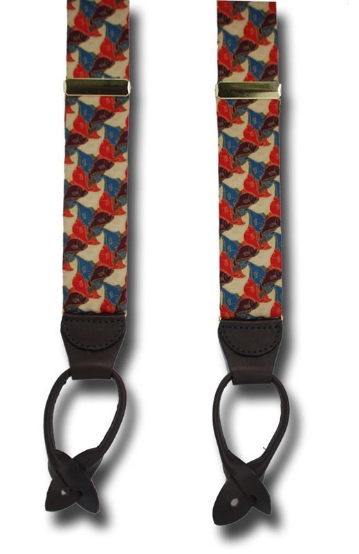 Men&#39;s Suspenders Tessellated Fish Braces