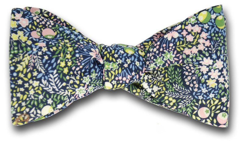 Liberty of London Elderberry Floral on Blue Bow Tie