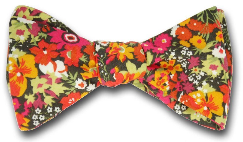 Liberty of London Manuela Orange Floral Bow Tie