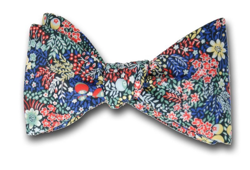 Liberty of London Elderberry Floral on Black Bow Tie