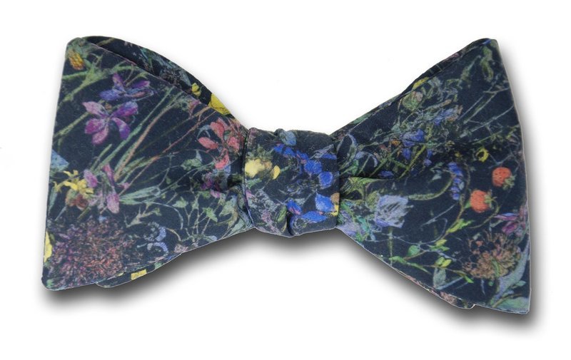 Liberty of London Wildflowers on Black Bow Tie