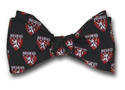 Black Harvard Medical School HMS Shield Silk Bow Tie