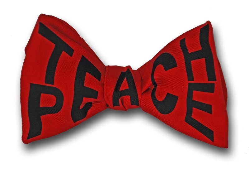 TEACH PEACE/All Kinds of Peace Silk Bow Tie with 4 Different Tying Options