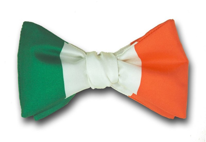 Irish Tricolour Flag Bowtie Irish Flag of Ireland Silk Bow Tie