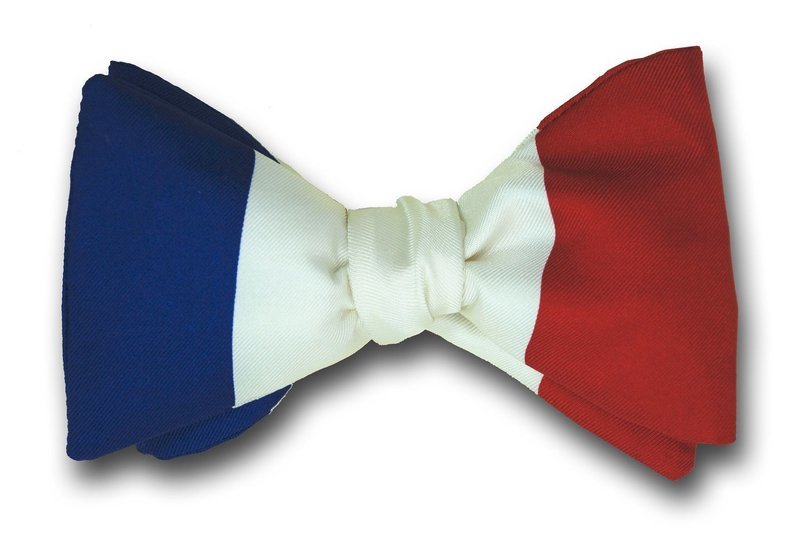French Le Tricolore Flag Bowtie Flag of France Silk Bow Tie