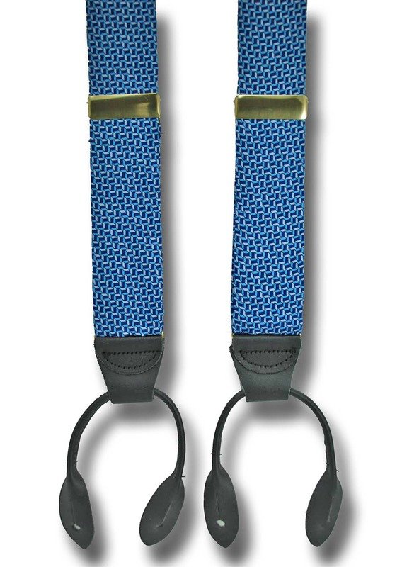 Men's Suspenders Blue Tumbling Blocks Braces