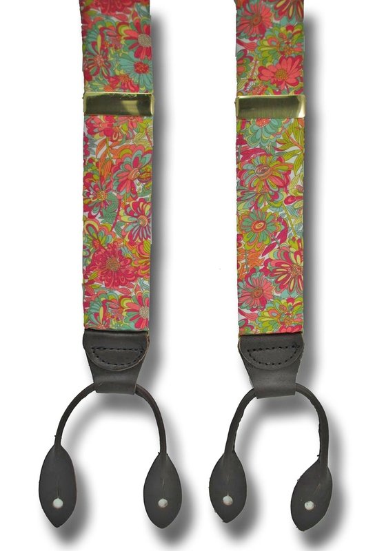 Men&#39;s Suspenders Liberty of London Willow Rose in Minty Peach Braces