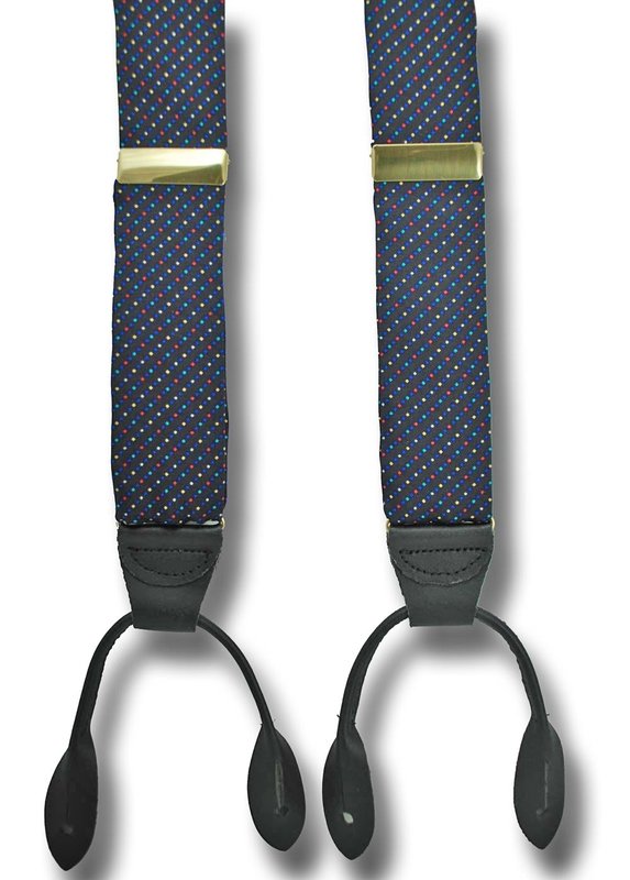 Men&#39;s Suspenders Multi Color Confetti Micro Dot Braces