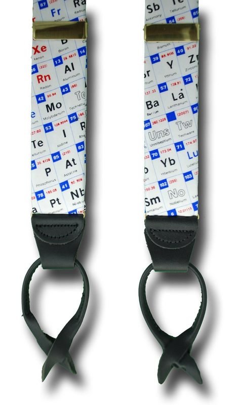 Men's Suspenders Periodic Table Chemistry Braces