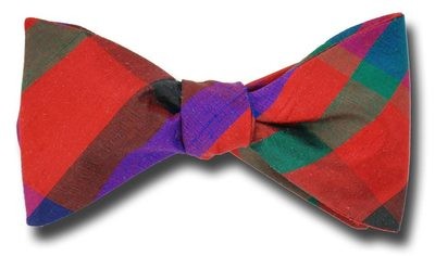 Jewel Toned Plaid Bow Tie