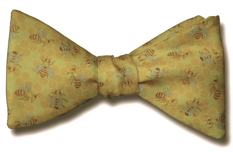 Honey Bees on Combs Bow Tie
