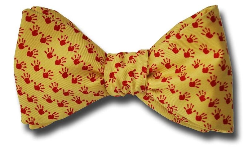 Surgeon's, Obstetrician's Hand Prints Bow Tie