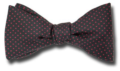 Micro Red Polka Dot On Black Bow Tie