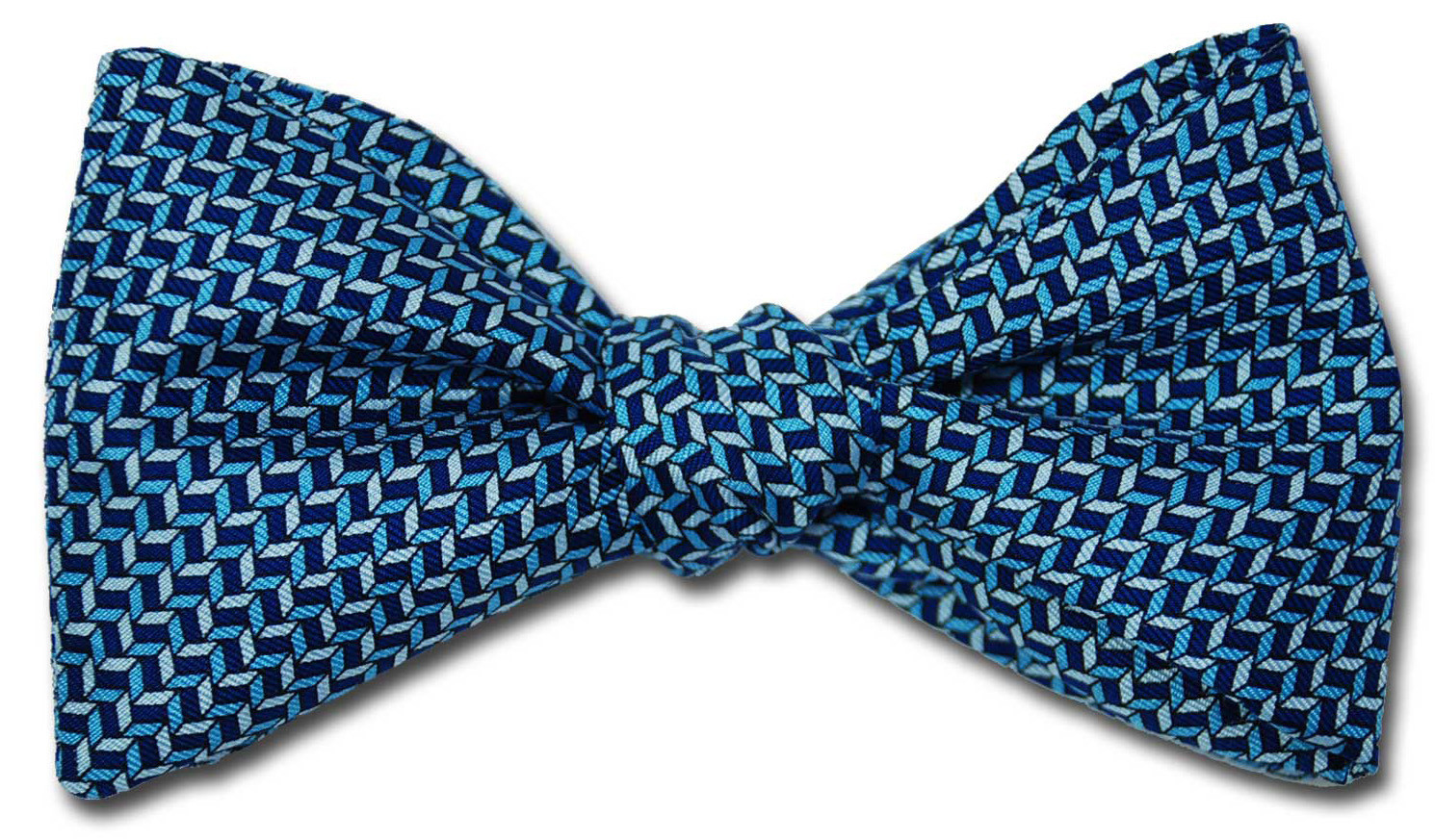 Blue Tumbling Blocks Bow Tie