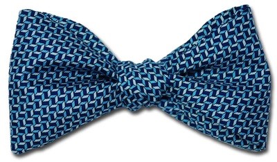 Blue Tumbling Blocks Bow Tie