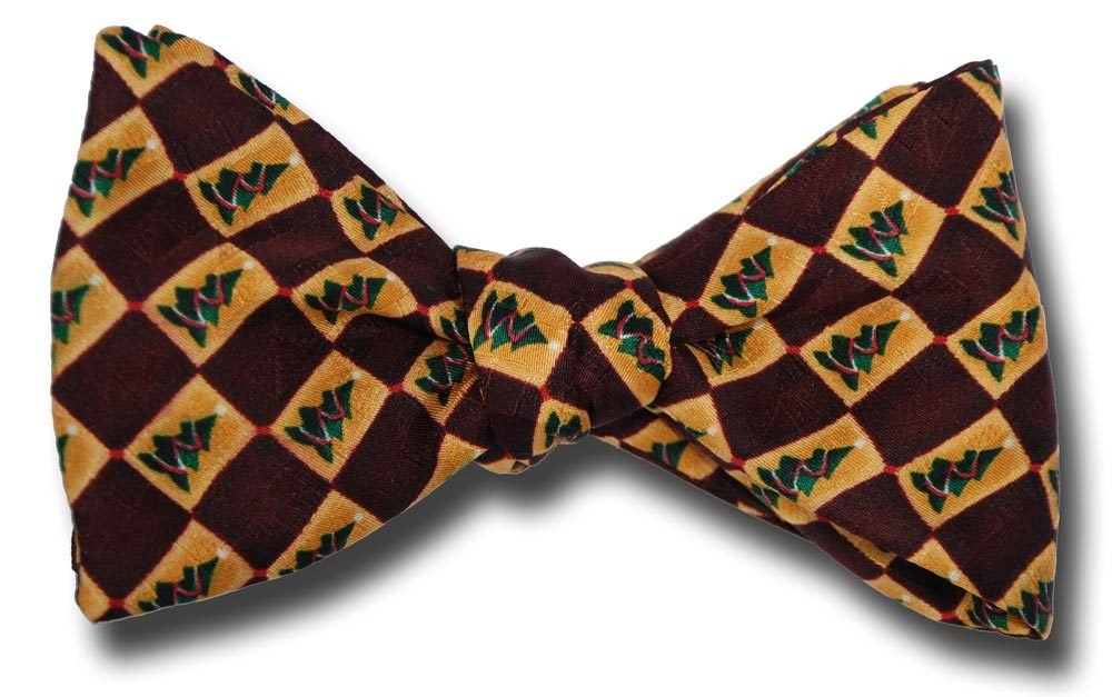 Christmas Tree Check Bow Tie