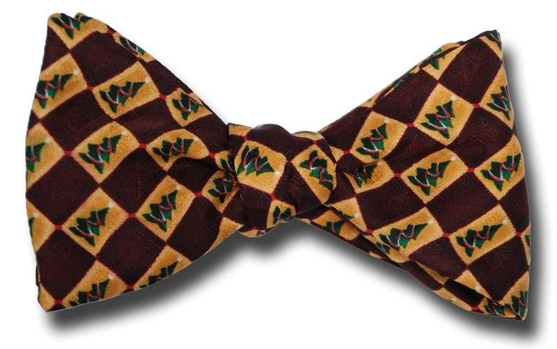 Christmas Tree Check Bow Tie