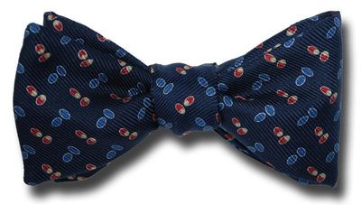 Chips on Navy Twill Bow Tie