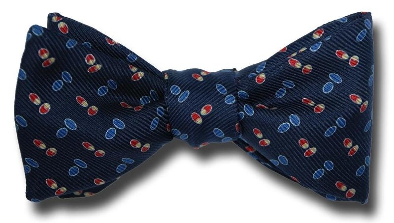 Chips on Navy Twill Bow Tie