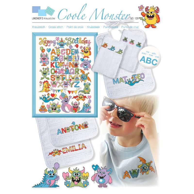 Stickvorlage "Coole Monster"