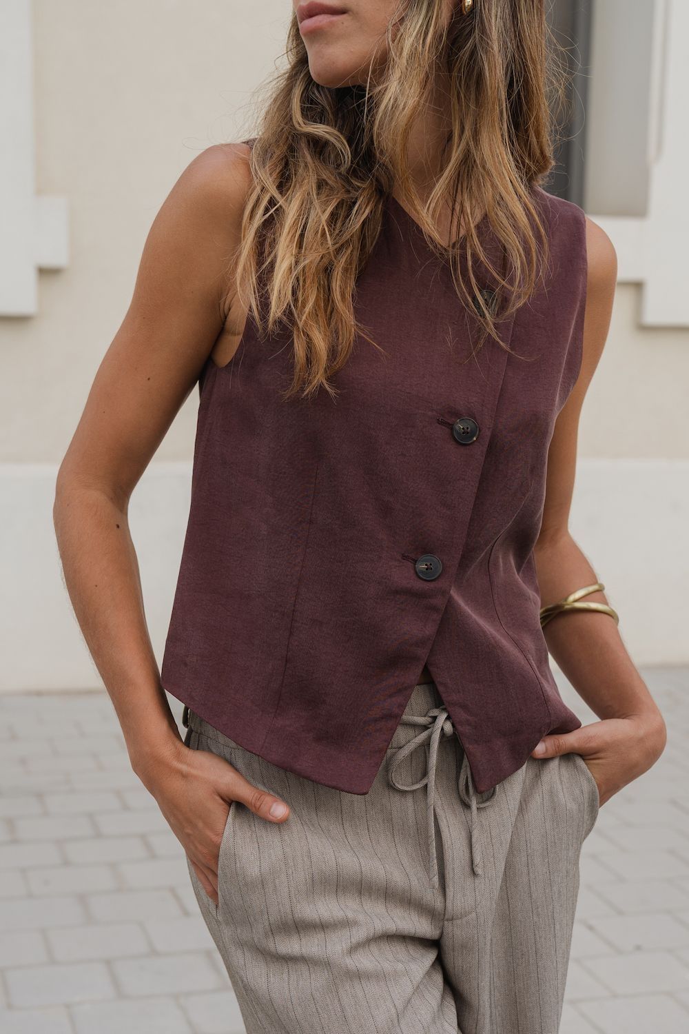 CHALECO CANNES CHESTNUT