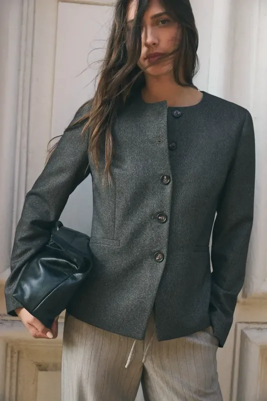 CHAQUETA AMAL GREY CHEVIOT CHAQUETA AMAL GREY CHEVIOT