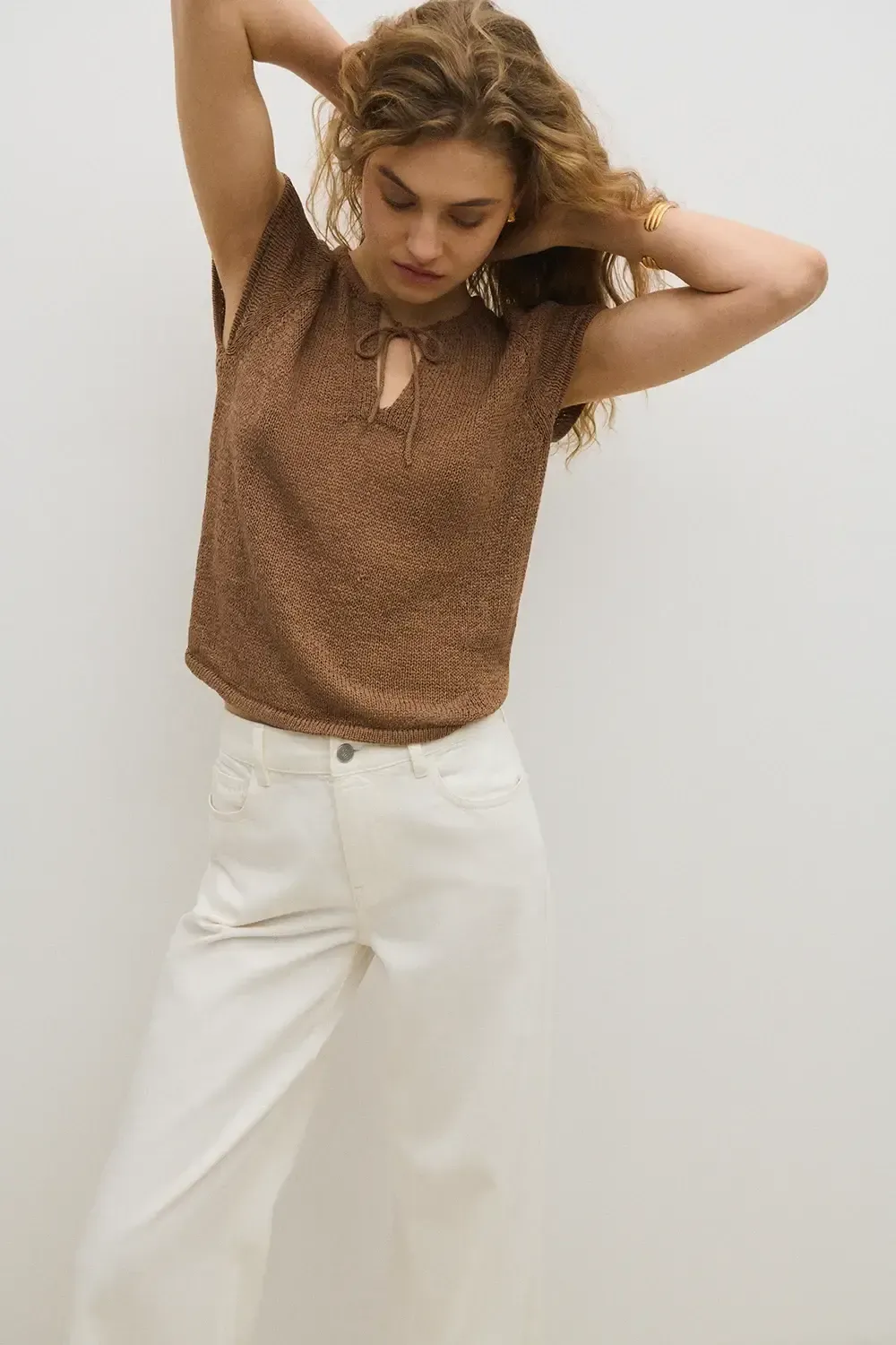 TOP EMEU LINO TOSTADO